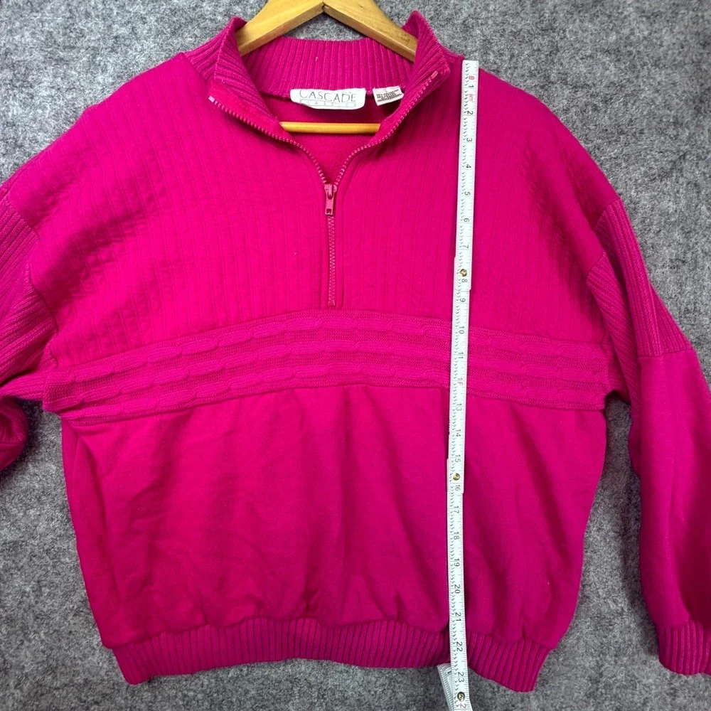 Vintage Cascade Classics Sweater Womens Large Pink 80s Athleisure Dopamine Sport